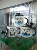 PANDA COFFEE MUG WITH SPOON, LID & KEY CHAIN (Mixed Design) 1Pcs